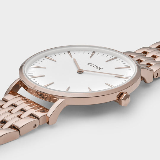 CLUSE Boho Chic Multi-Link Rose Gold White/Rose Gold - Watch case detail