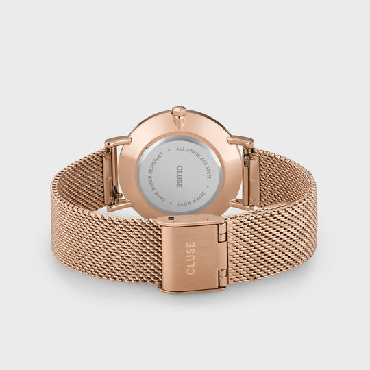 Minuit Mesh Crystals, Silver, Rose Gold Colour CW10205 - Watch clasp and back