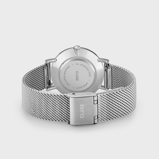 CLUSE Minuit Mesh White, Silver colour, CW0101203002 - Watch clasp and back
