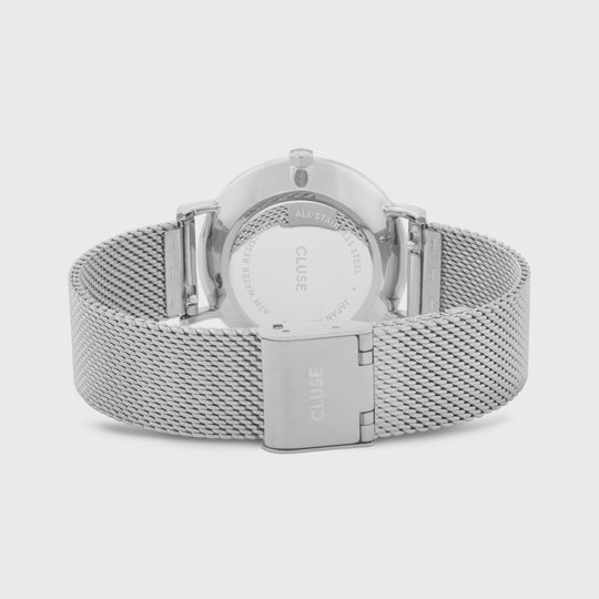 CLUSE Minuit Mesh Silver/Black CW0101203005 - watch clasp and back