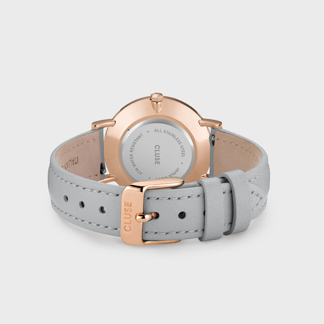 CLUSE Minuit Rose Gold White/Grey CW0101203010 - watch clasp and back