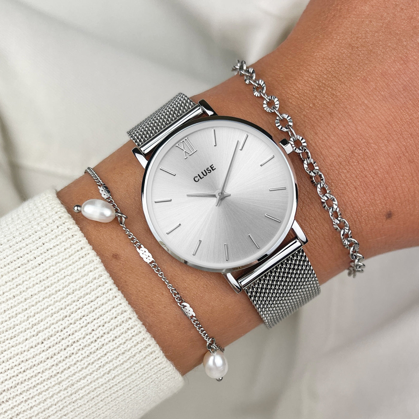 Chunky silver online watch