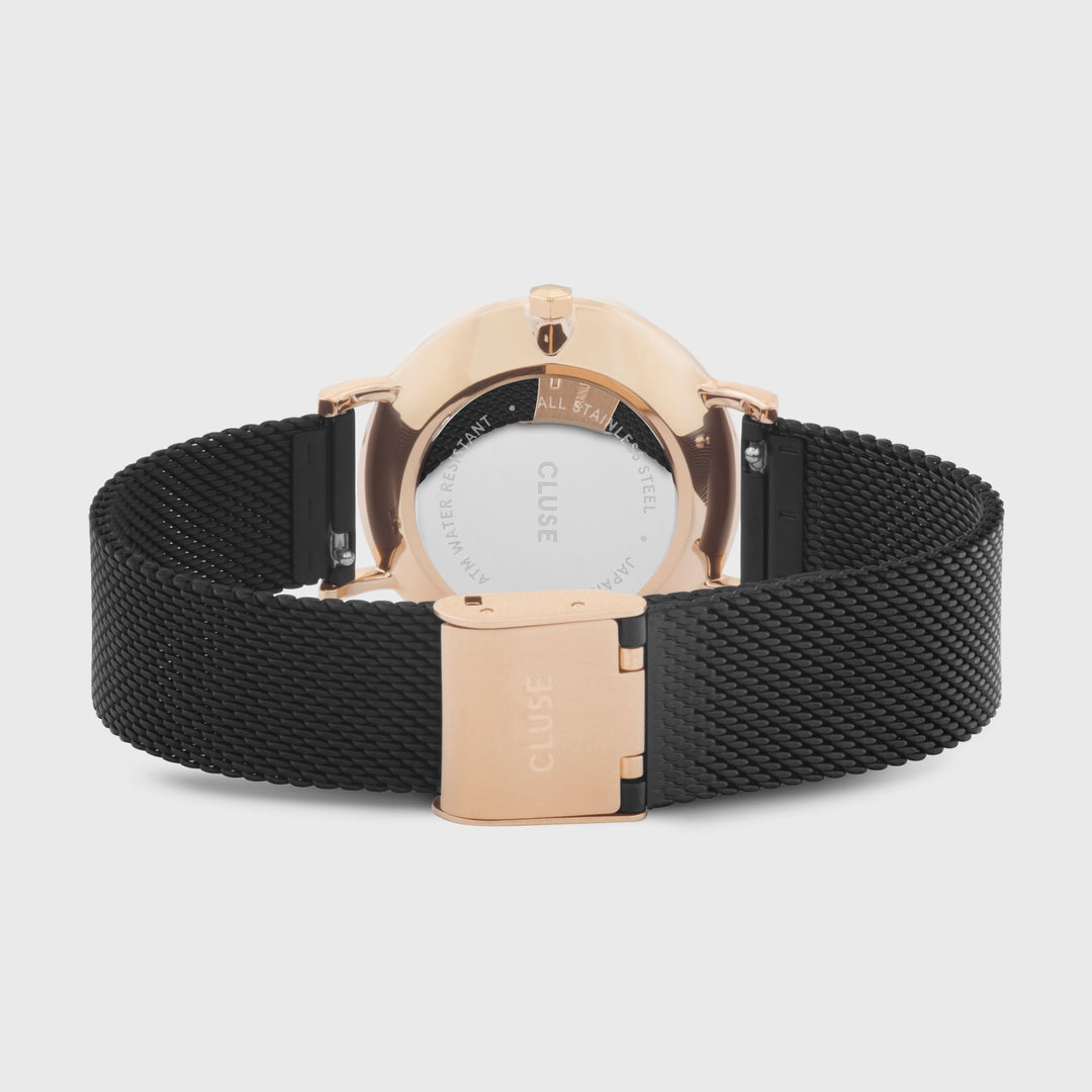 CLUSE Minuit Mesh Rose gold Black/Black CW0101203024 - Watch clasp and back