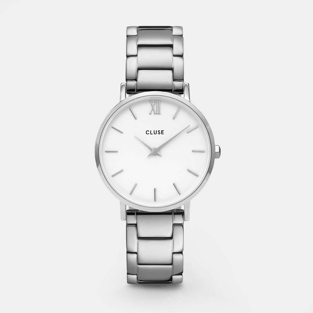 CLUSE Minuit Uhr Damen CW01012030263-Link Silber Weiß/Silber  