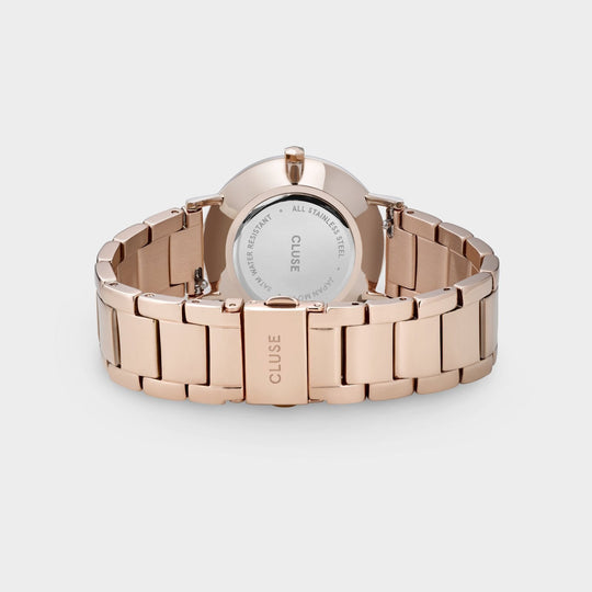 CLUSE Minuit 3-Link Rose Gold White/Rose Gold - Watch clasp and back