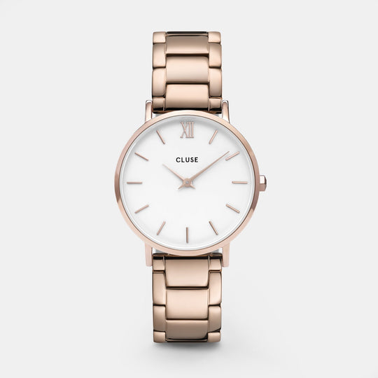 CLUSE Minuit 3-Link Rose Gold White/Rose Gold - Watch