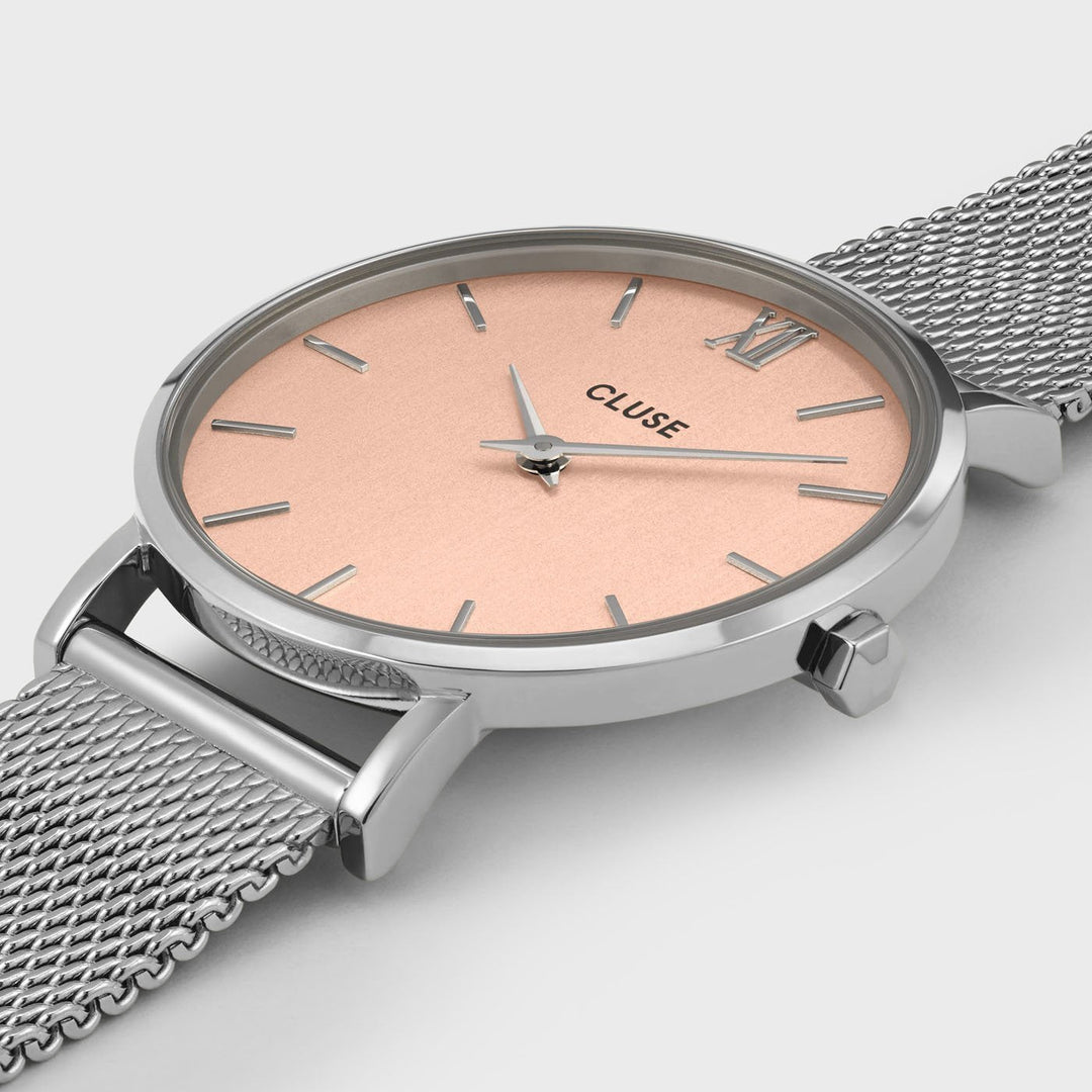 CLUSE Minuit Mesh, Silver, Rose Gold CW0101203029 - Watch case detail
