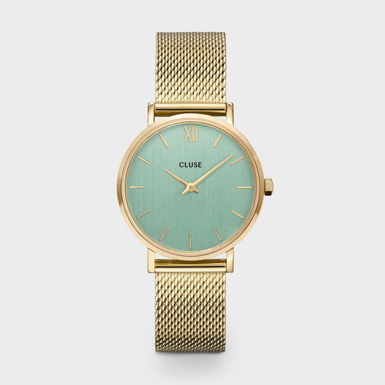 CLUSE Minuit Mesh, Gold, Stone Green CW0101203030 - Watch