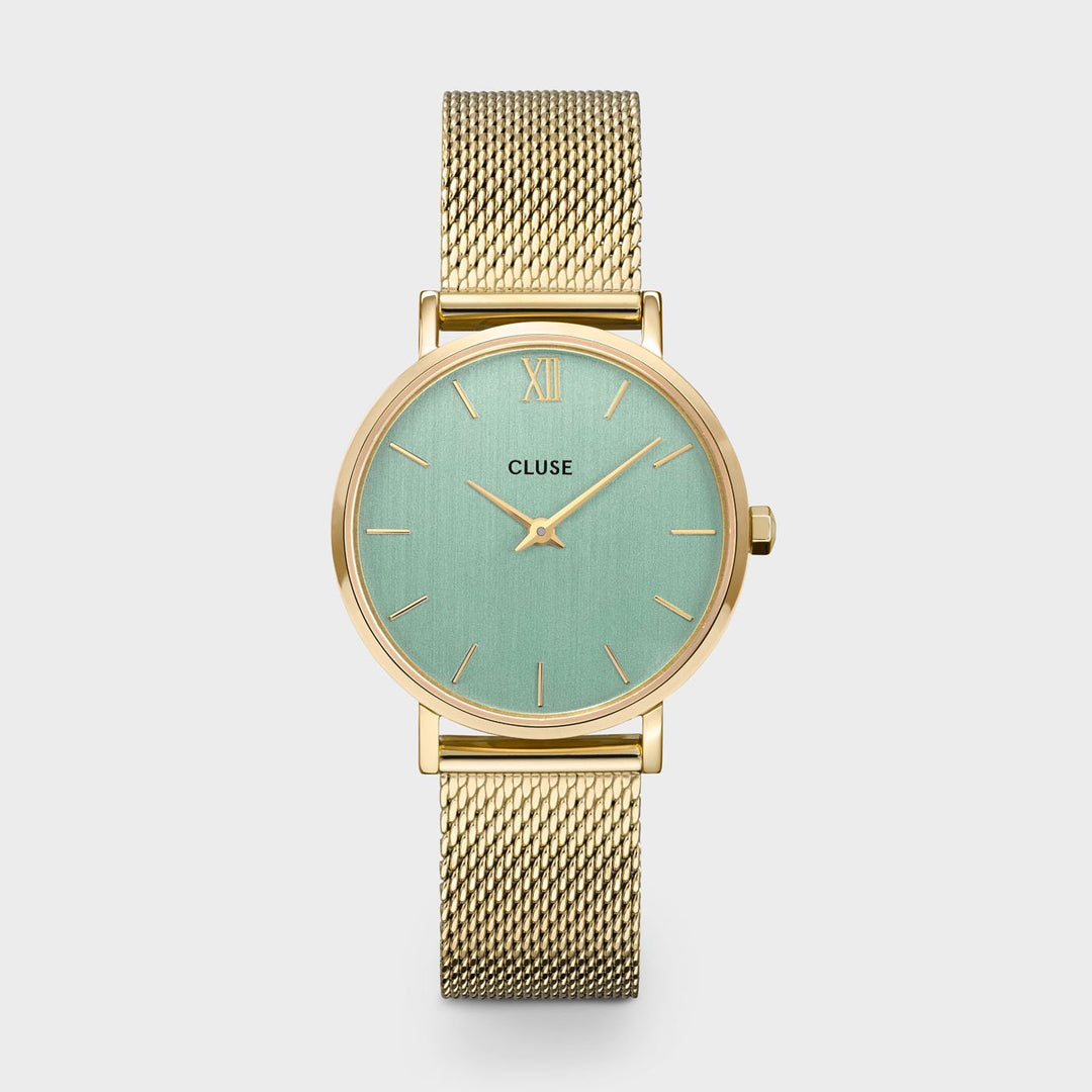CLUSE Minuit Mesh, Gold, Stone Green CW0101203030 - Watch