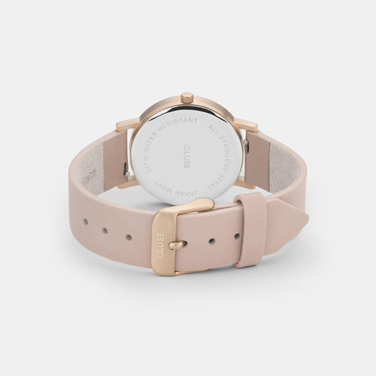 CLUSE La Roche Petite Leather Rose Gold White Marble/Nude CW0101205004 - Watch clasp and back