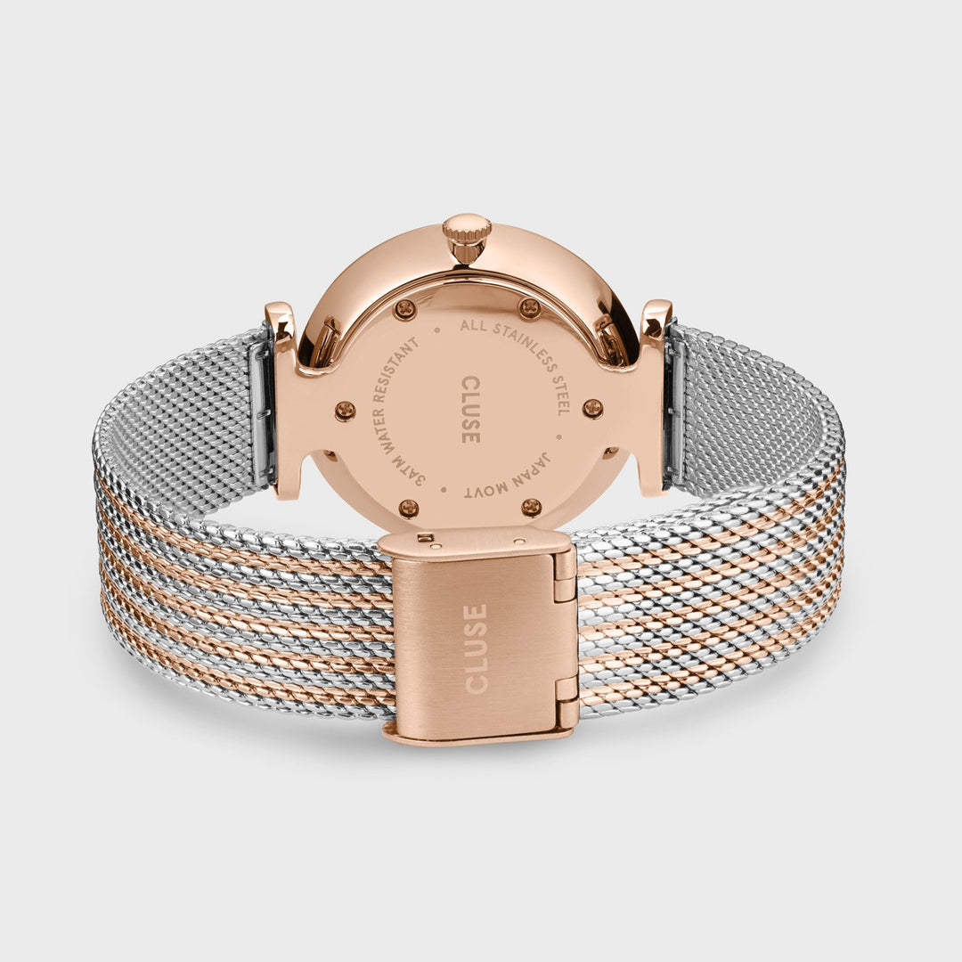 CLUSE Triomphe Rose Gold Bicolour Mesh CW0101208001 - Watch clasp and back