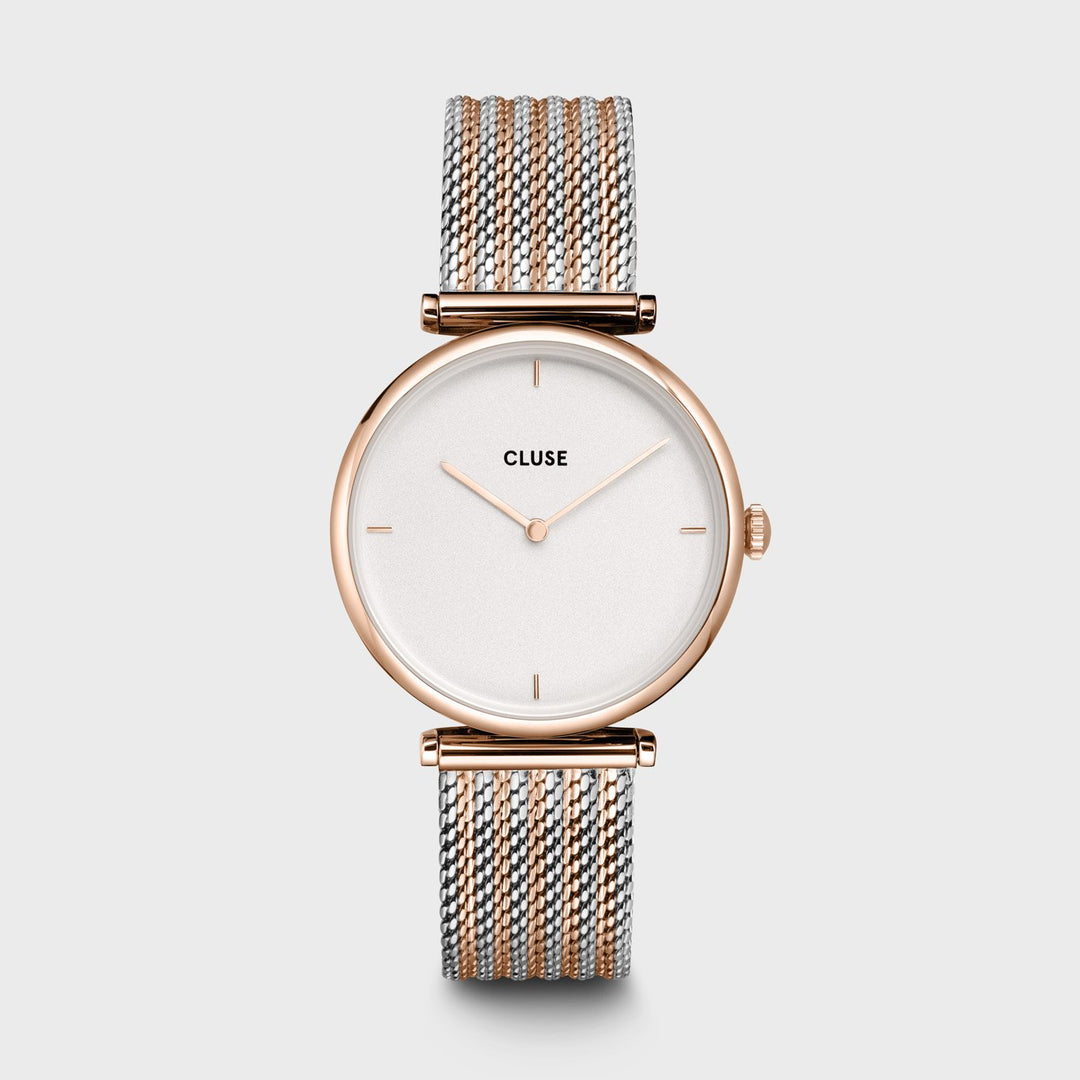 CLUSE Triomphe Rose Gold Bicolour Mesh CW0101208001 - Watch