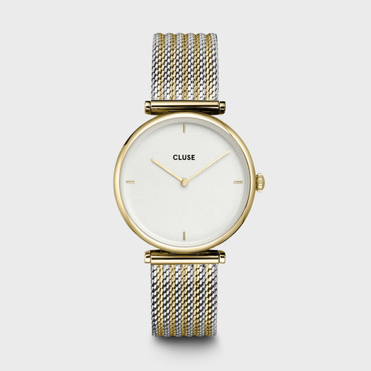 CLUSE Triomphe Mesh Gold White/Silver/ Gold CW0101208002 - Watch
