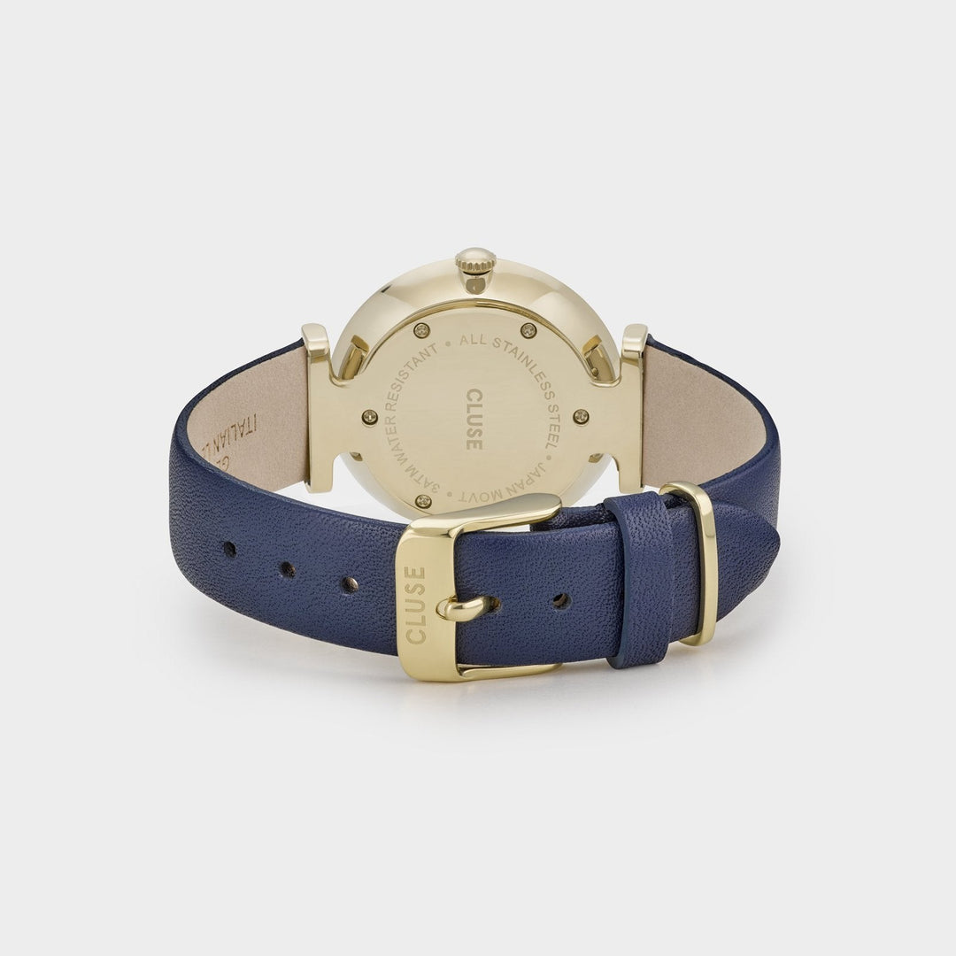 CLUSE Triomphe Leather Gold Blue/Blue - Watch clasp and back
