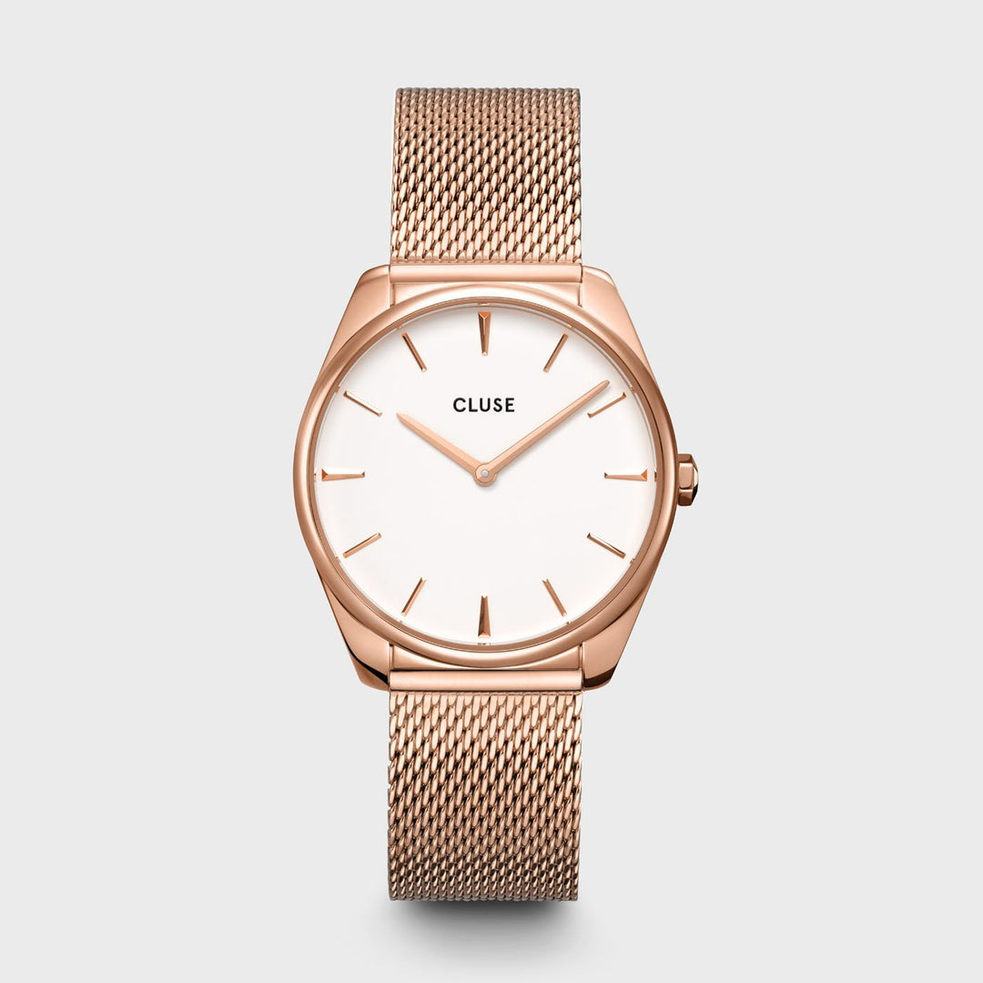CLUSE Féroce Mesh, Rose Gold, White CW0101212002 - Watch
