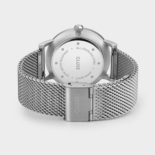 CLUSE Aravis mesh silver dark grey/silver CW0101501003 - Watch clasp and back