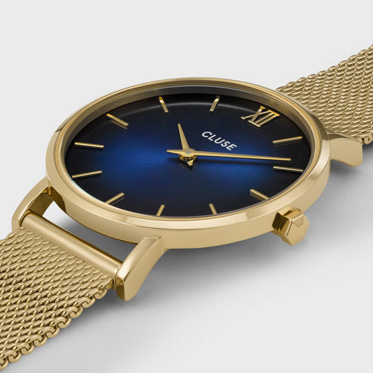 Minuit Mesh Deep Blue, Gold Colour CW10202 - Watch case detail