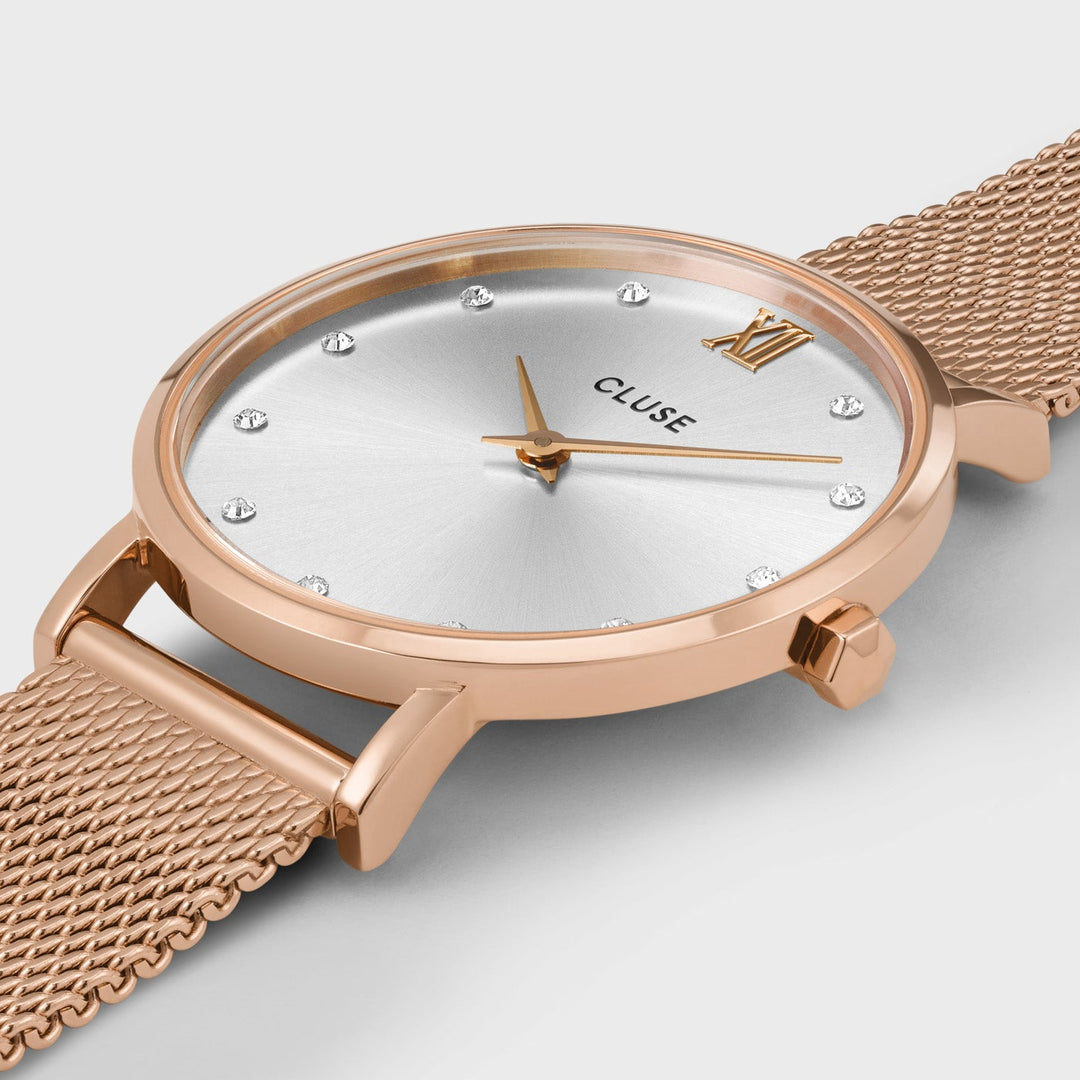 Minuit Mesh Crystals, Silver, Rose Gold Colour CW10205 - Watch case detail