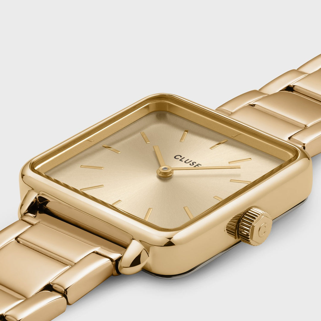 CLUSE La Tétragone Steel, Full Gold Colour CW10305 - Watch case detail