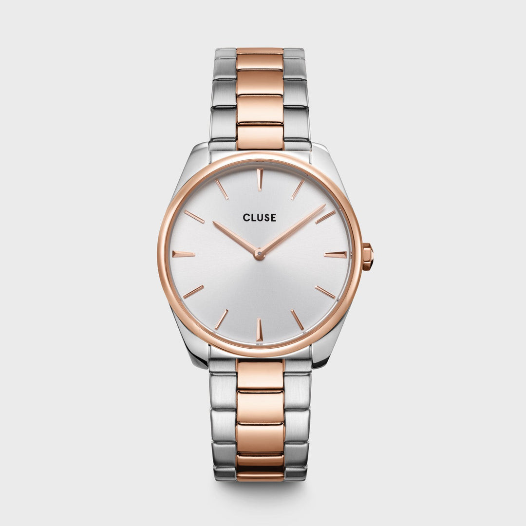 CLUSE Féroce Steel White, Rose Gold/Silver Colour CW11104 - Watch.