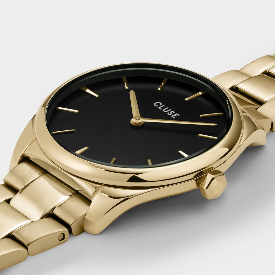 CLUSE Féroce Petite Steel Black, Gold Colour CW11208 - Watch case detail