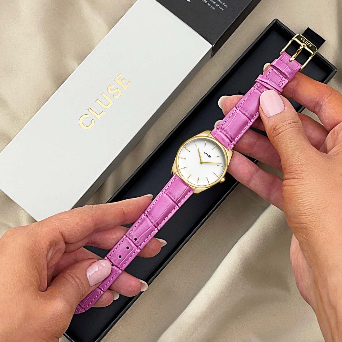 CLUSE F roce Petite Watch CW11213 Gold Colour Pink Official