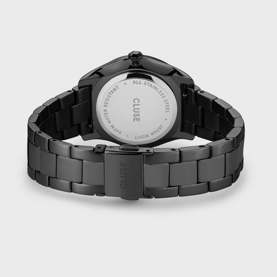 CLUSE Féroce Petite Steel Full Black CW11214 - Watch clasp and back.