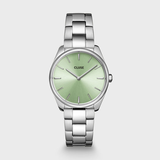 CLUSE Féroce Petite Steel Silver/Light green CW11215 - Watch