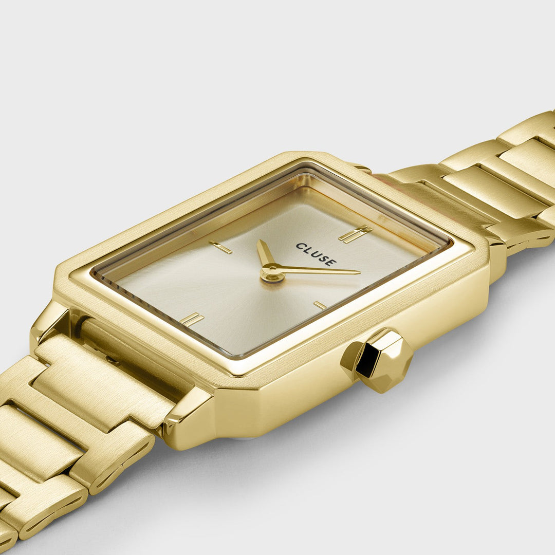 CLUSE Fluette Steel Full Gold Colour CW11506 - Watch case detail.