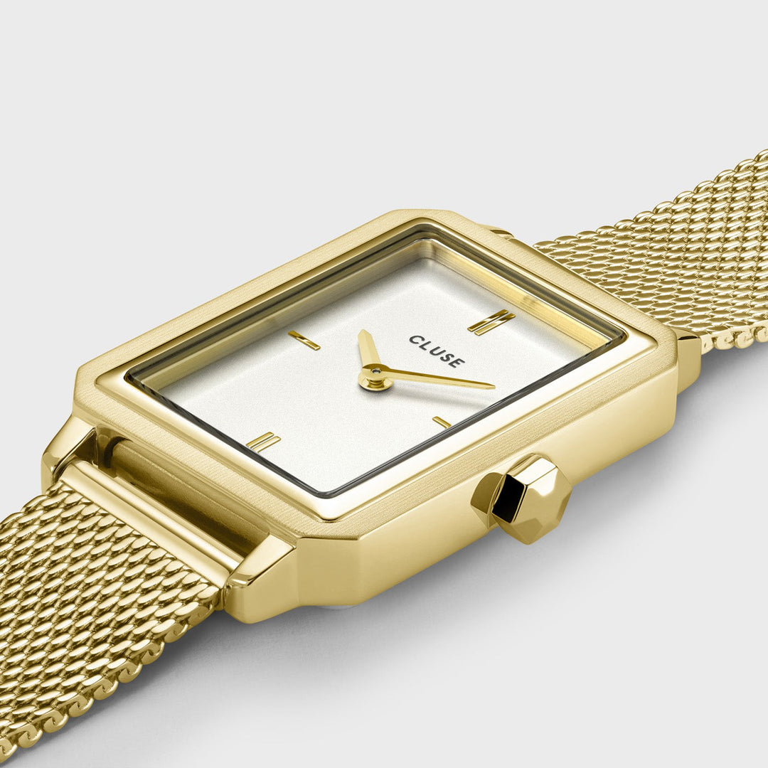CLUSE Fluette Mesh Gold/White CW11508 - Watch case detail