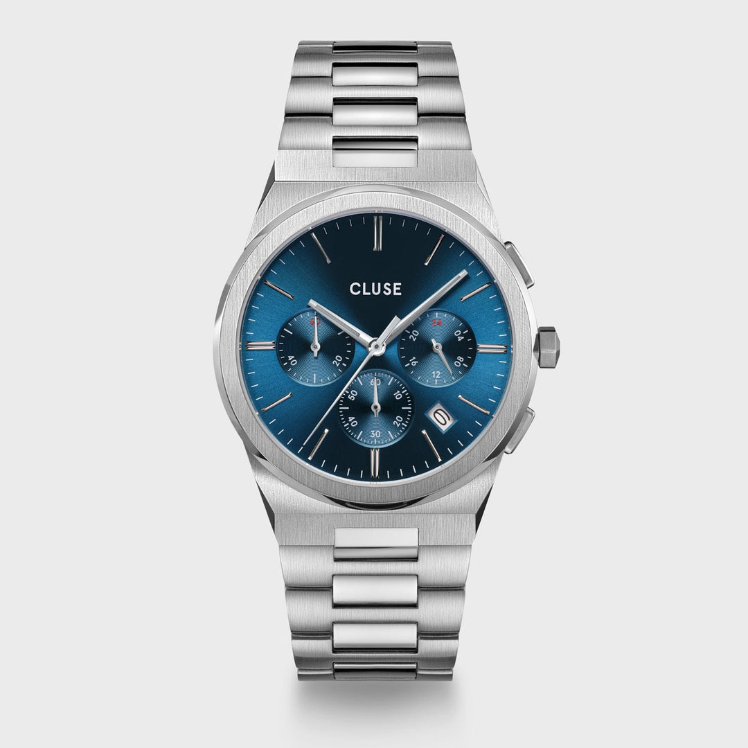 Vigoureux Chrono Steel Blue, Silver Colour CW20801 - Watch