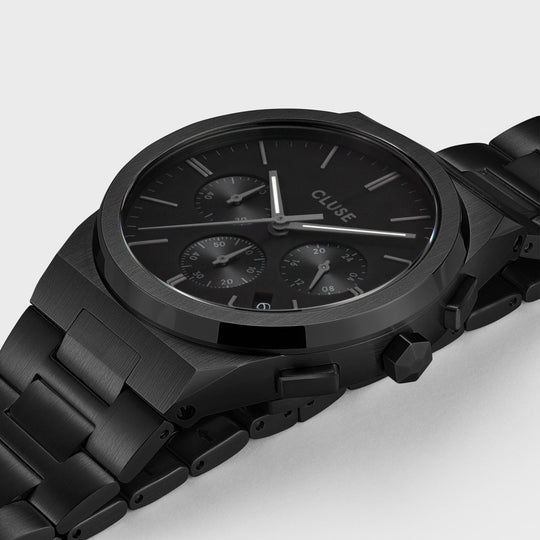 Vigoureux Chrono Steel, Full Black CW20802 - Watch case detail