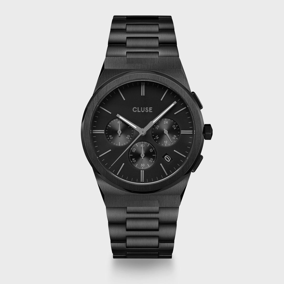 Vigoureux Chrono Watch Steel, Full Black - Main Image