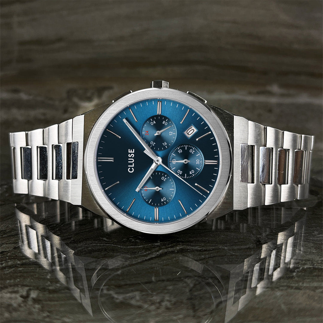 Vigoureux Chrono Steel Blue, Silver Colour CW20801 - Watch