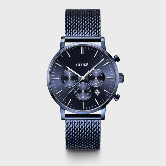 CLUSE Aravis Chrono Mesh, Full Blue CW21001 - Watch