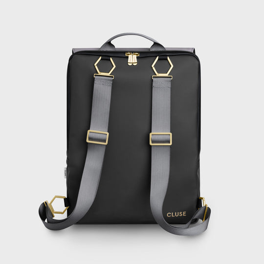 Réversible Backpack, Black Grey, Gold Colour CX03501 - Backpack Back Grey