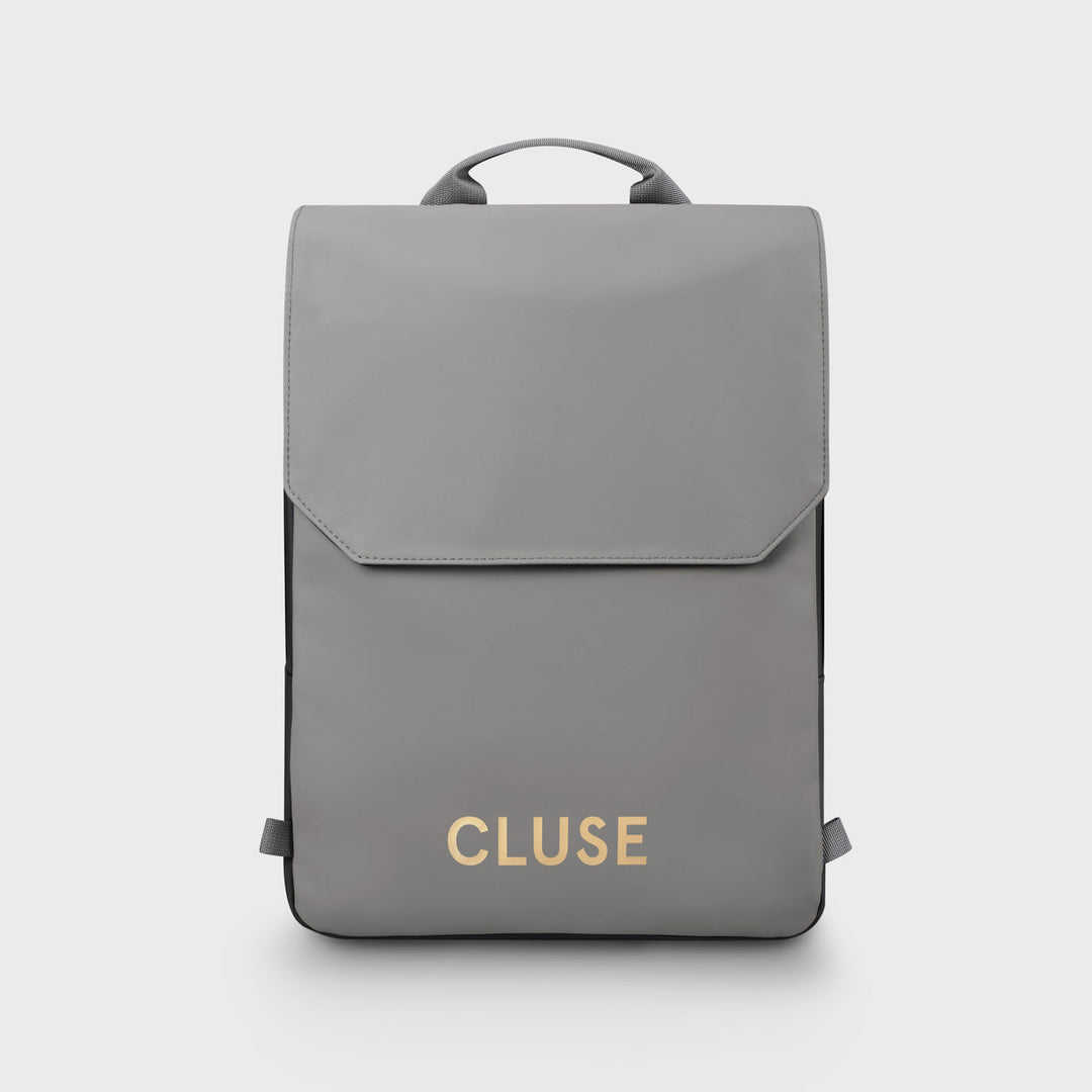 Réversible Backpack, Black Grey, Gold Colour CX03501 - Backpack Frontal grey
