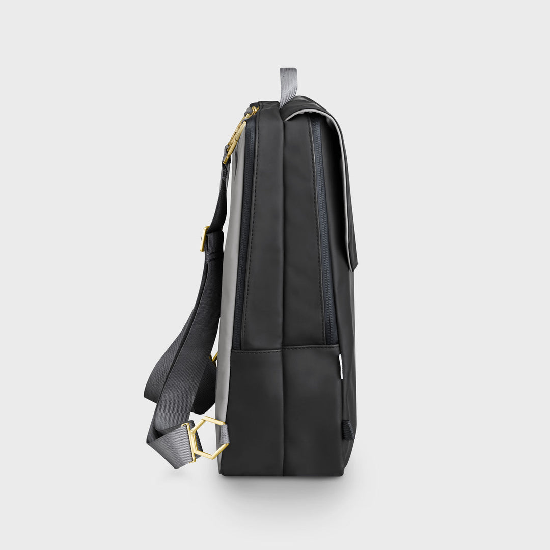 Réversible Backpack, Black Grey, Gold Colour CX03501 - Backpack Profile