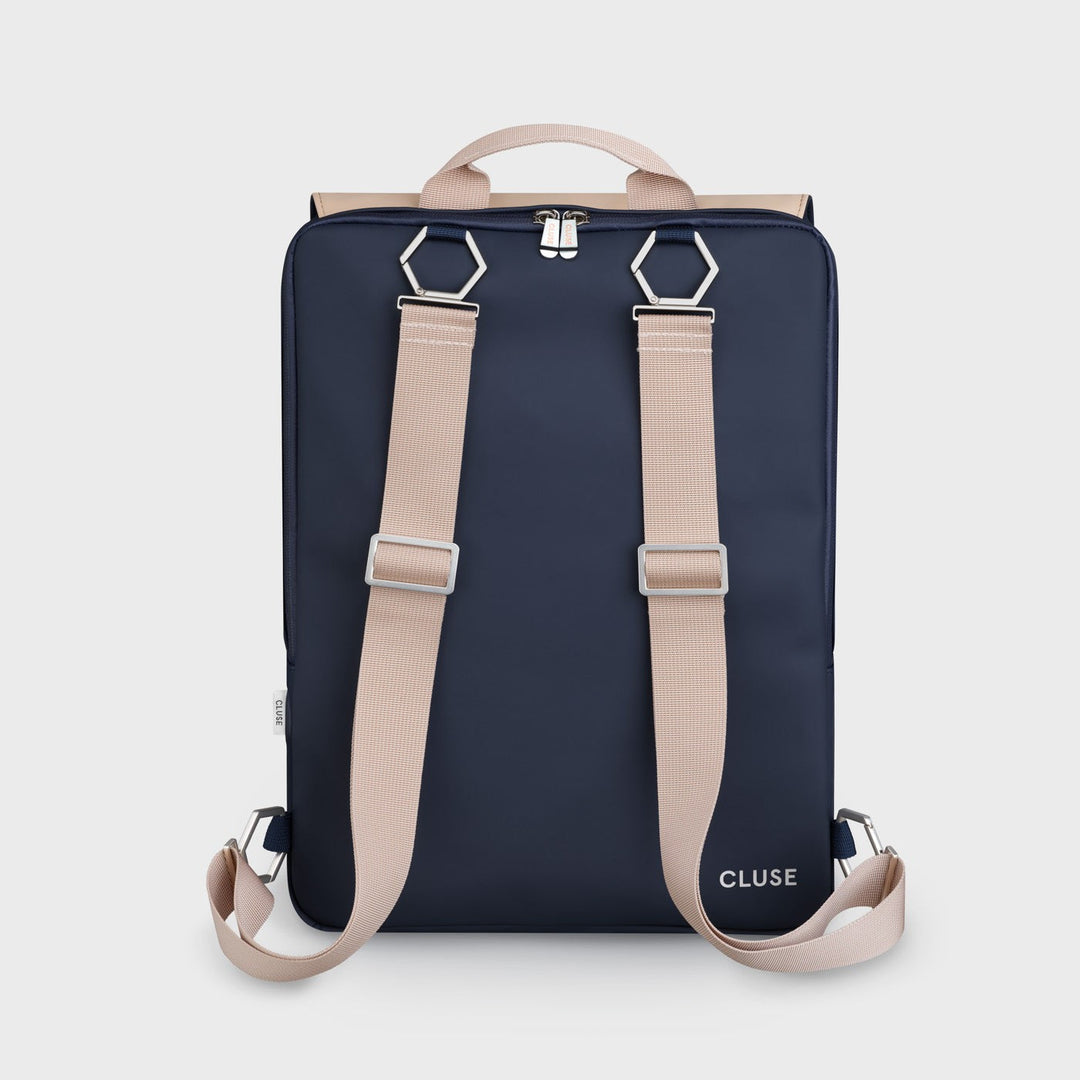 Réversible Backpack, Dark Blue Caramel, Silver Colour CX03502 - Backpack Back caramel