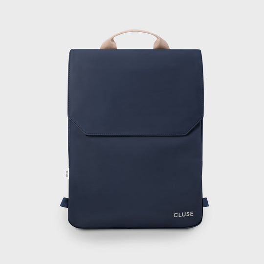 Réversible Backpack, Dark Blue Caramel, Silver Colour CX03502 - Backpack Front Dark blue