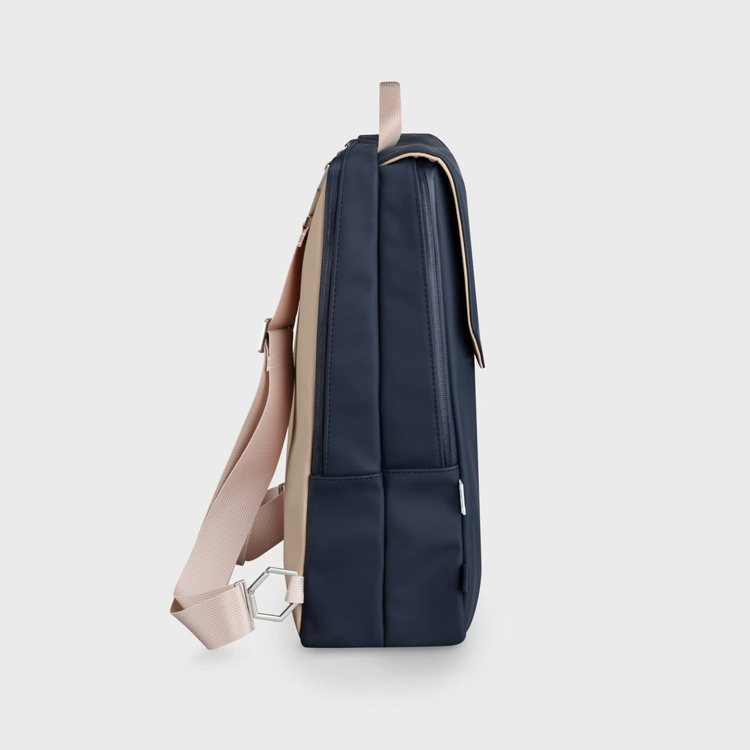 Réversible Backpack, Dark Blue Caramel, Silver Colour CX03502 - Backpack Profile