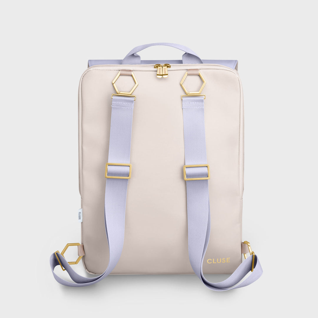 Réversible Backpack, Beige Lilac, Gold Colour CX03503 - Backpack Back lilac