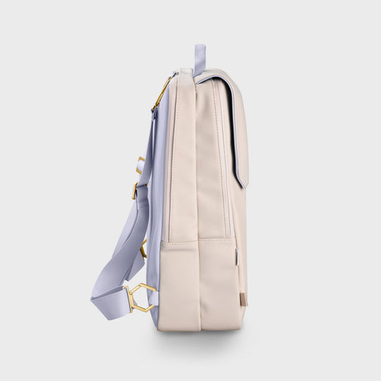 Réversible Backpack, Beige Lilac, Gold Colour CX03503 - Backpack Profile