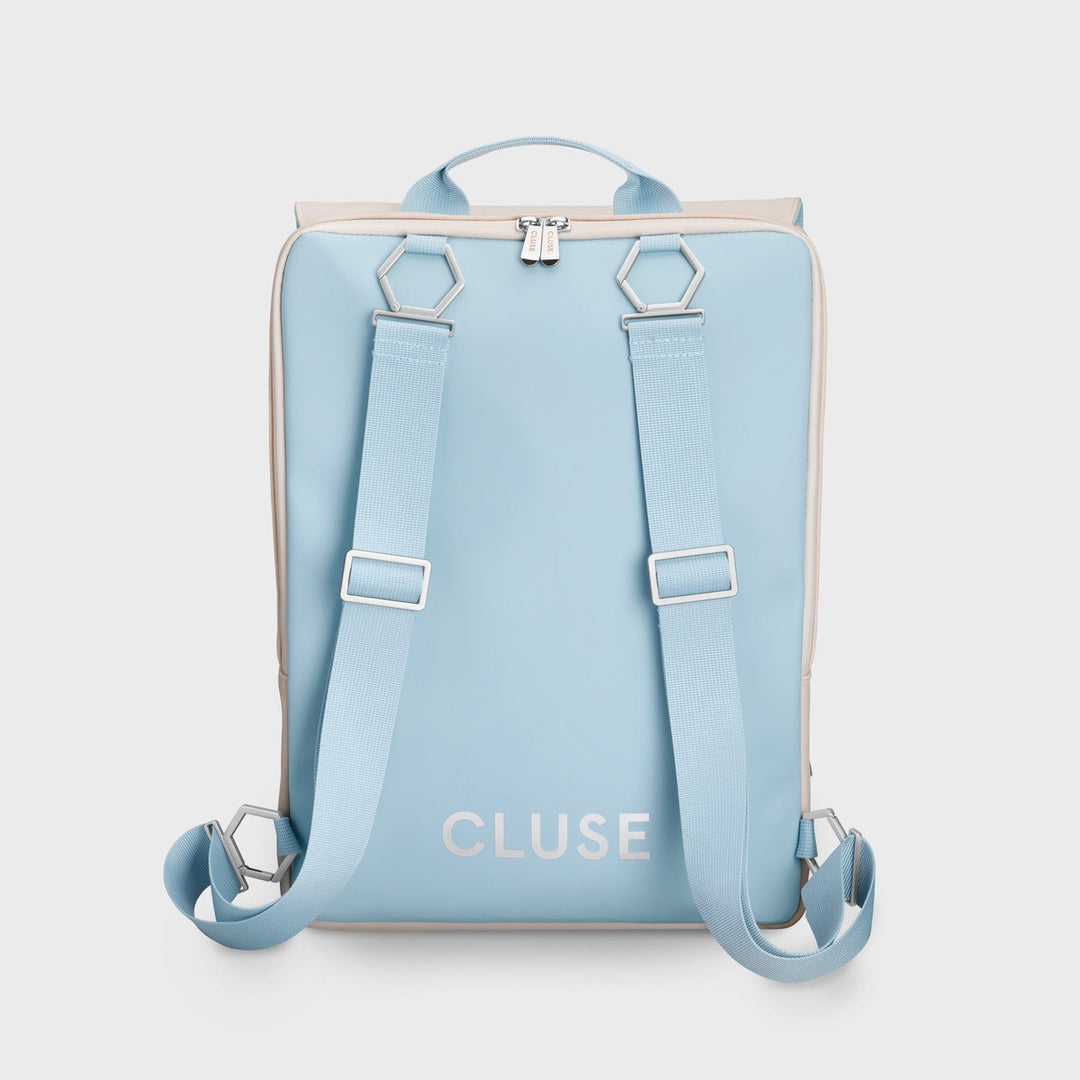 Réversible Backpack, Beige Light Blue, Silver Colour CX03504 - Backpack Back Beige