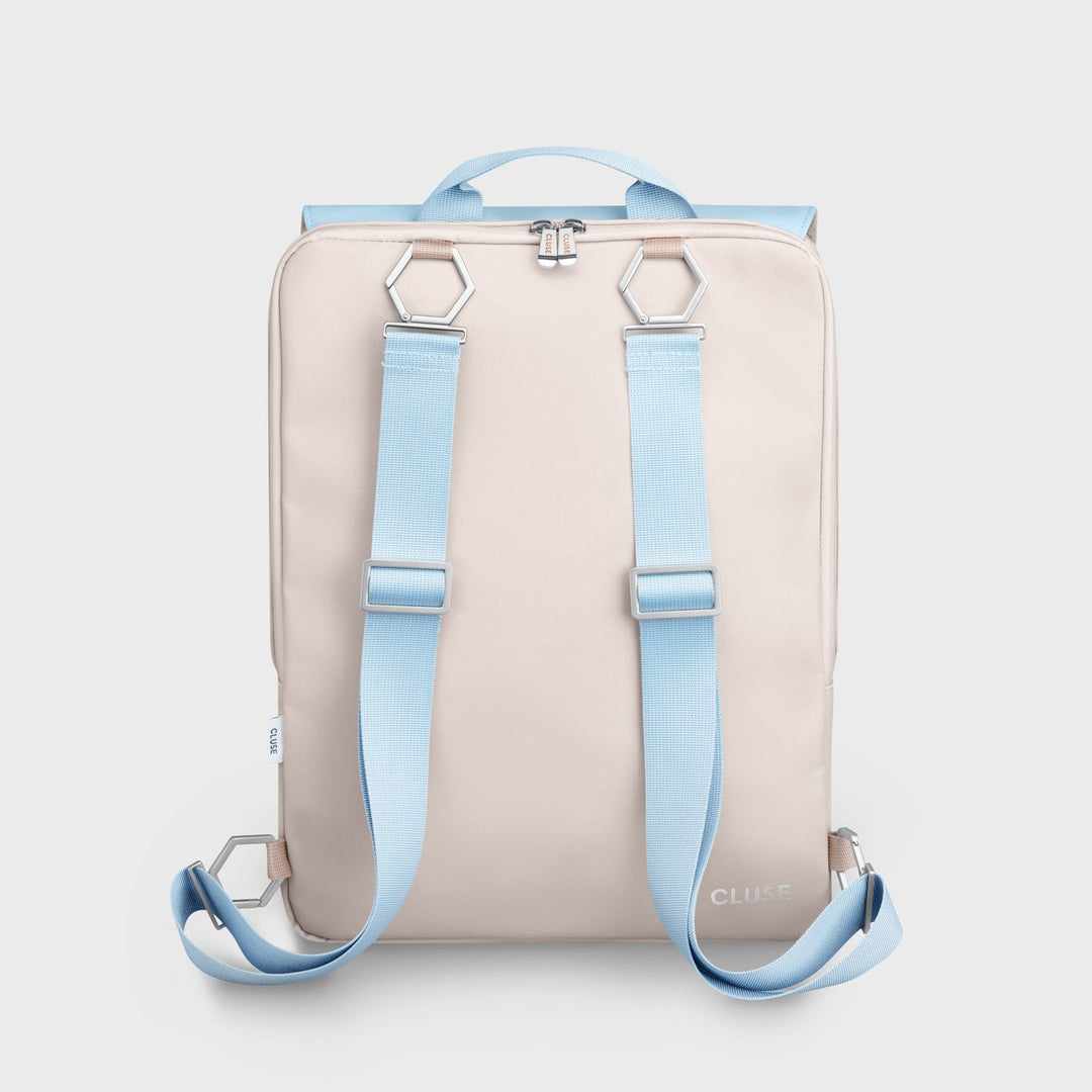 Réversible Backpack, Beige Light Blue, Silver Colour CX03504 - Backpack Back blue