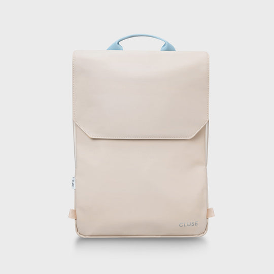 Réversible Backpack, Beige Light Blue, Silver Colour CX03504 - Backpack Frontal Beige