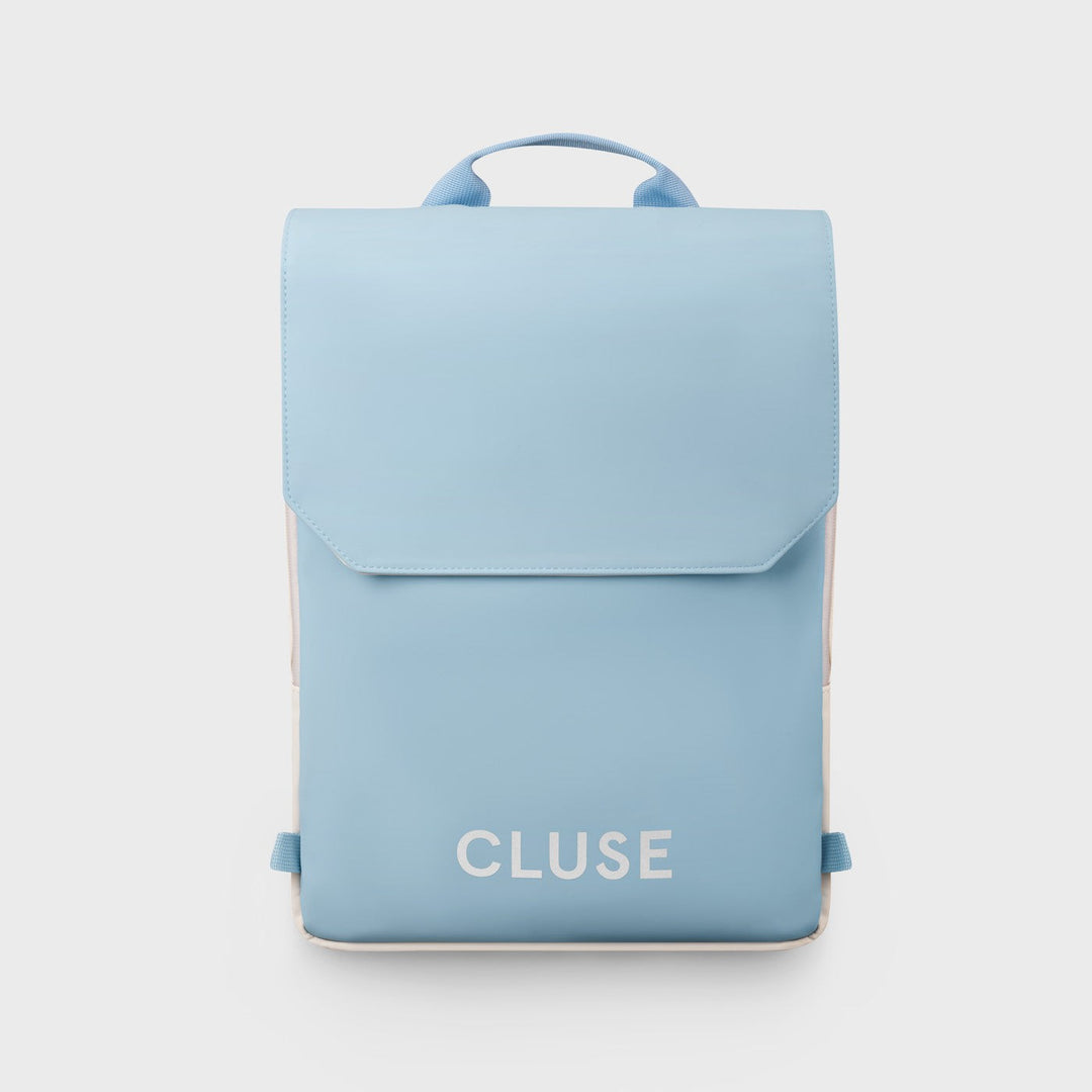 Réversible Backpack, Beige Light Blue, Silver Colour CX03504 - Backpack Frontal Blue