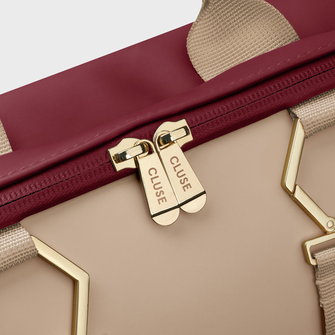 CLUSE Le Réversible Bordeaux/Beige CX03507 - Backpack zipper detail