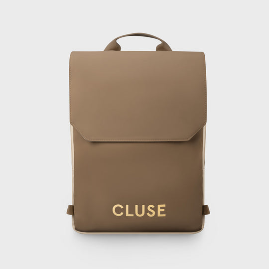 CLUSE Le Réversible Beige/Dark Brown CX03509 - Backpack front Dark brown