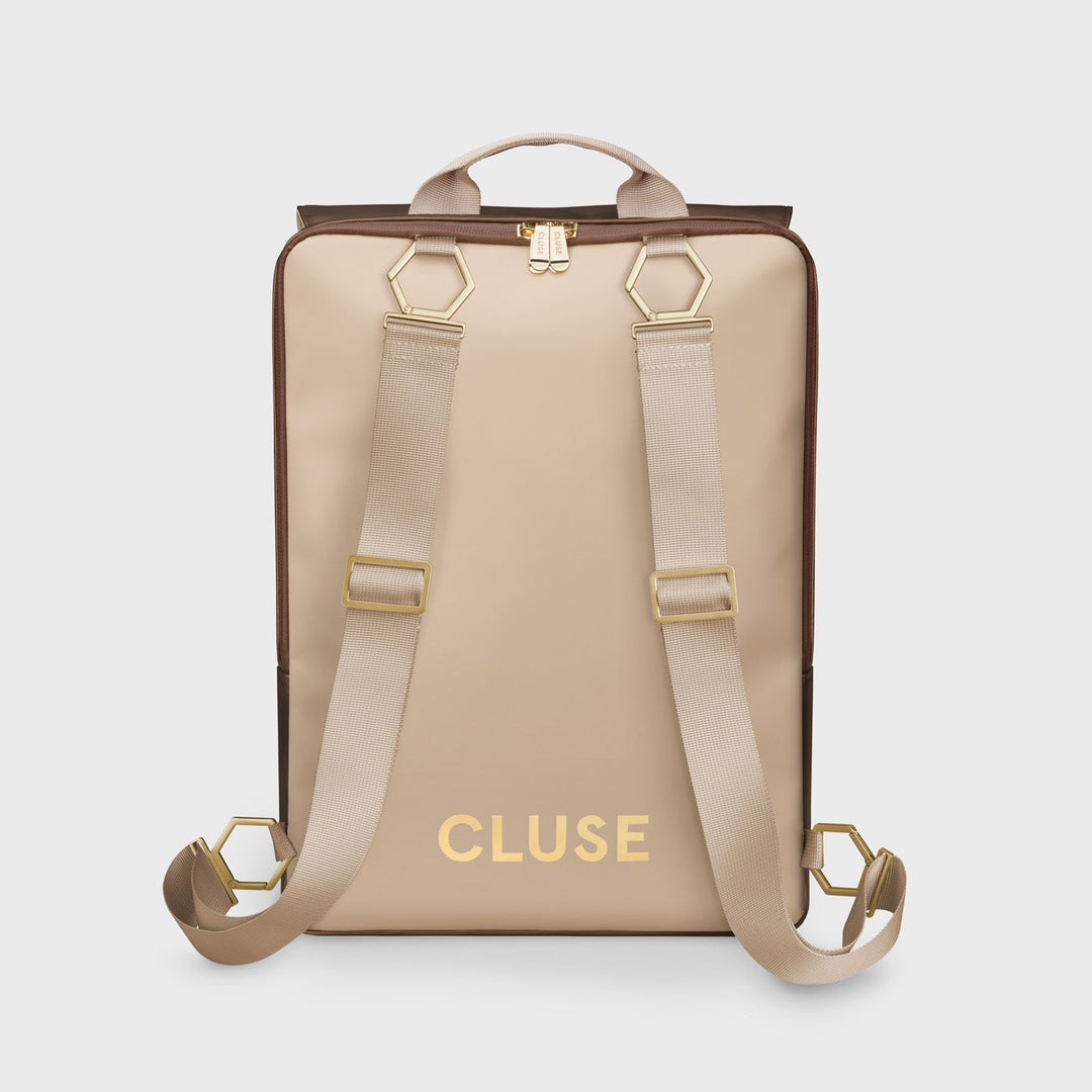 Le Réversible Backpack, Metallic Brown Beige, Gold Colour – CLUSE